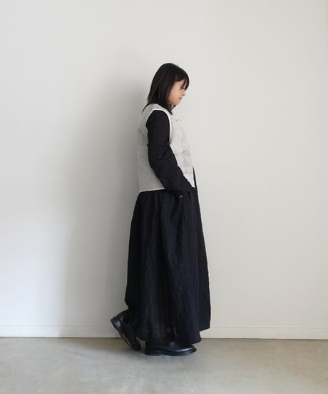 ichiAntiquités 1101109 Linen Cotton Gingham Check Dress / 2 COLORS