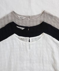 ichiAntiquités 1101107 Linen Cotton Gingham Check Pullover / 3 COLORS