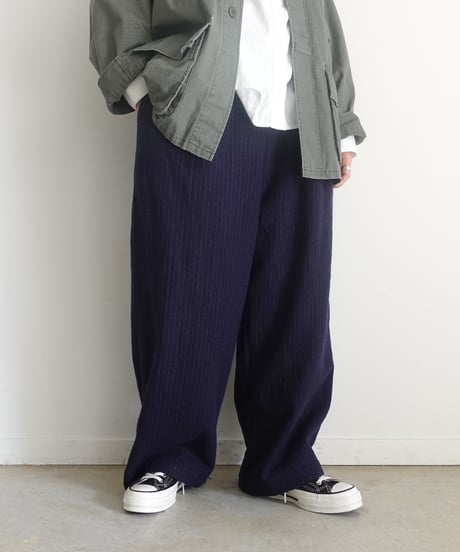 i c h i  250715 Pin Stripe Relax Pants / 2 COLORS