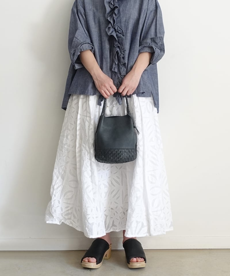 KYUCA KY0351 Leather Medium Basket / 3COLORS