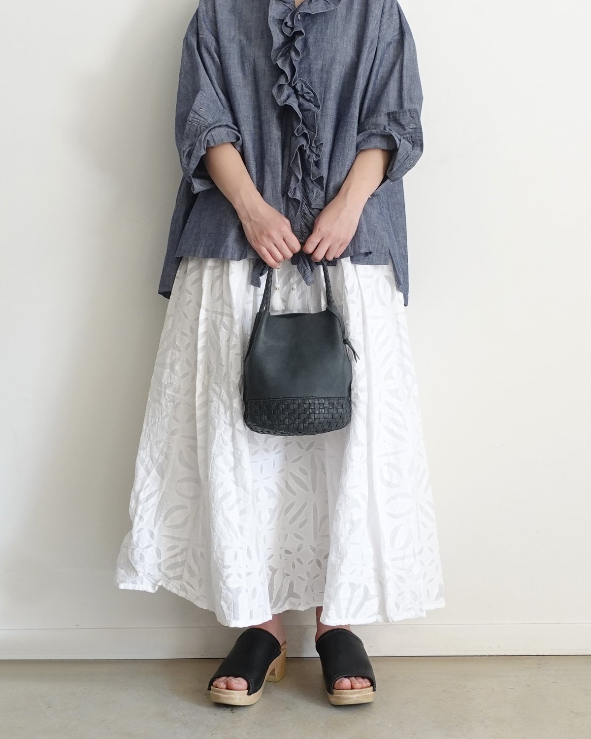 KYUCA KY0351 Leather Medium Basket / 3COLORS