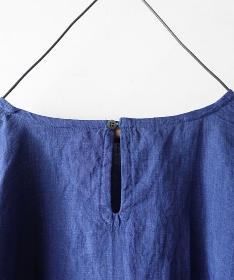 ichiAntiquités 1001116  INDIGO Linen French sleeve Over Pullover / A : INDIGO