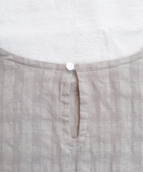 ichiAntiquités 1101107 Linen Cotton Gingham Check Pullover / 3 COLORS