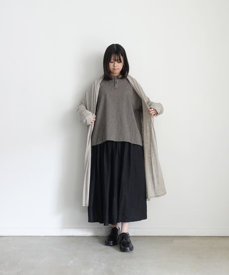 【 LIMITED COLLECTION 】Antiquités noir  801209 Linen Long Robe Cardigan / A : NATURAL