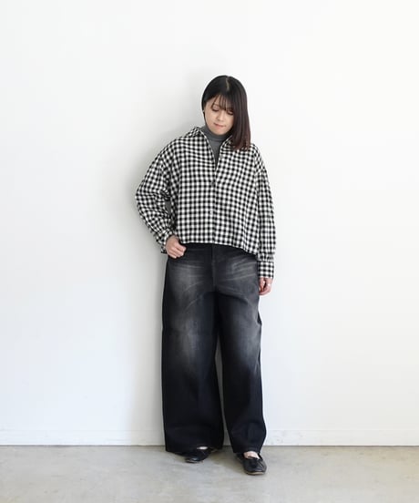 i c h i 250707 Cotton Linen Gingham Shirt / B: GINGHAM