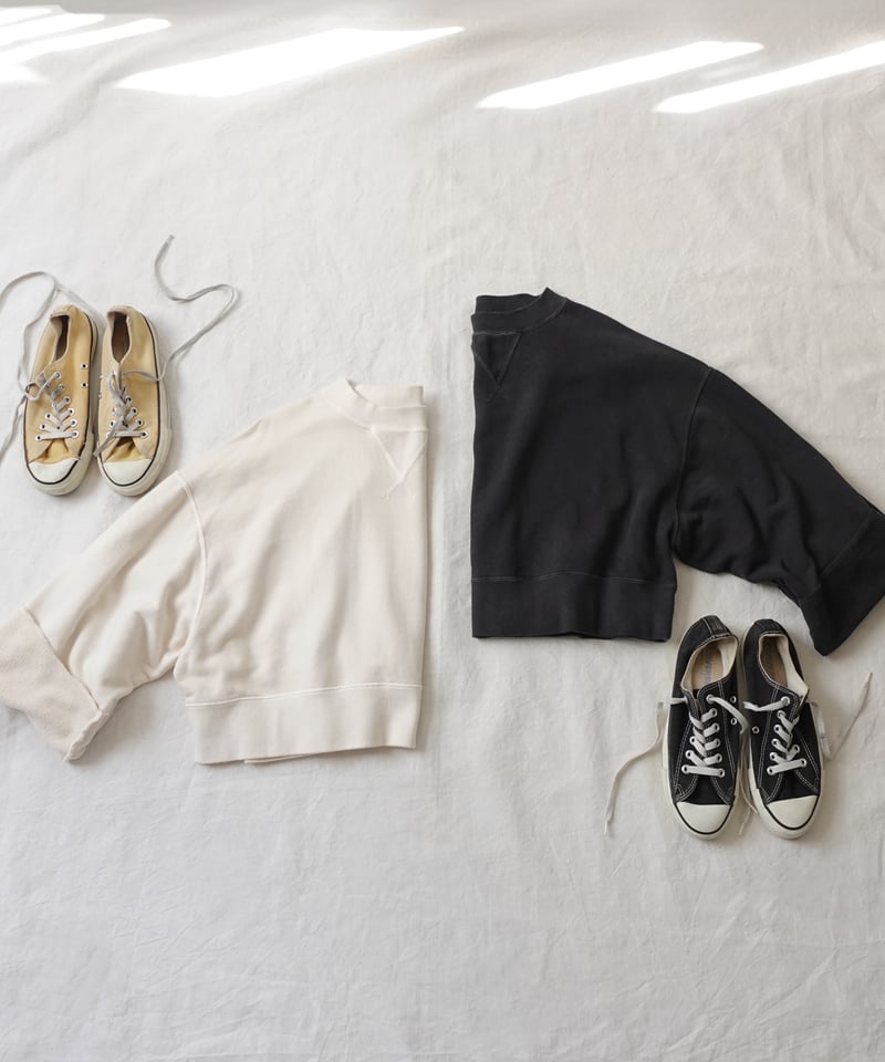 i c h i 240450 Pigment Wash Short Sweatshirt