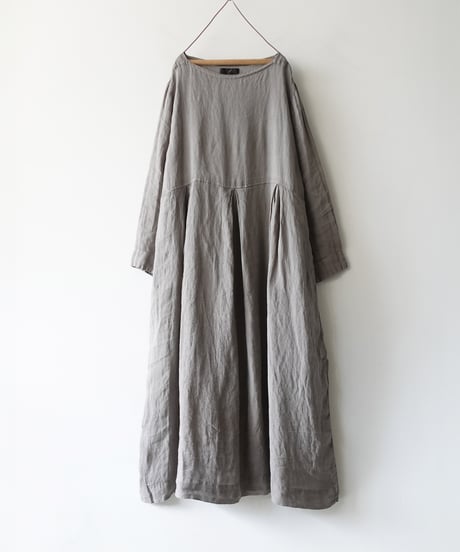 【 LIMITED COLLECTION 】Antiquités noir 800413  Vintage Dye French Linen Dress / 3 COLORS
