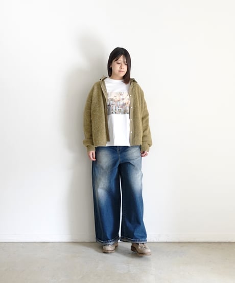 i c h i  230430  DENIM Wide Pants / B : DARK・2 size