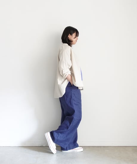 i c h i  251033  Linen Relax Pants / D : NAVY