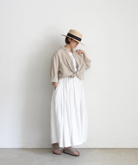 【 ONLINE LIMITED 】Antiquités 1000631 Linen Vacances Over Shirt / 2 COLORS