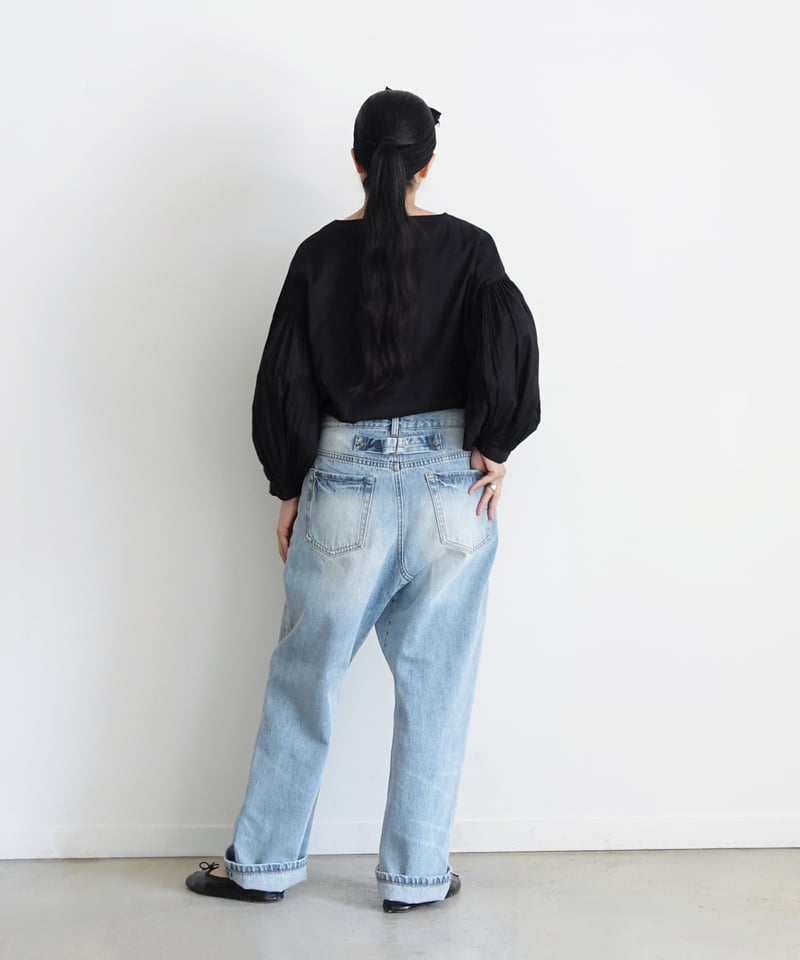 i c h i 201141 Denim Sarrouel Pants / D : SAXE