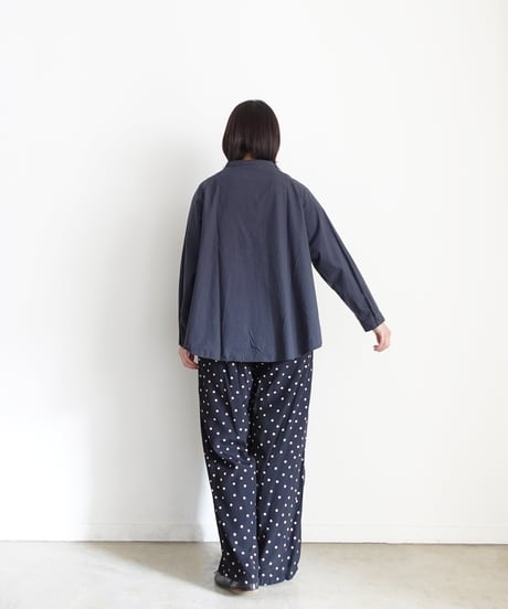 i c h i  250704 Band Collar Cotton Shirt / 2 COLORS