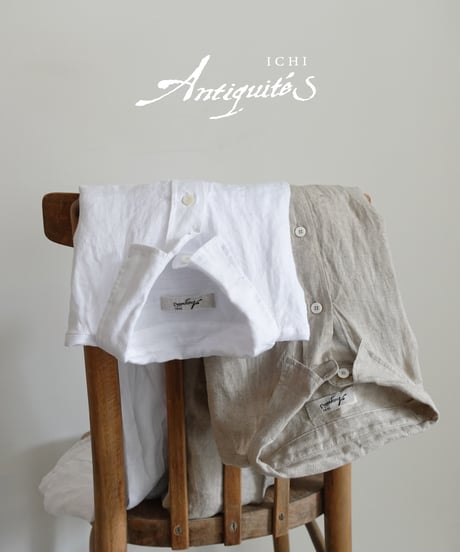 【 ONLINE LIMITED 】Antiquités 1000631 Linen Vacances Over Shirt / 2 COLORS