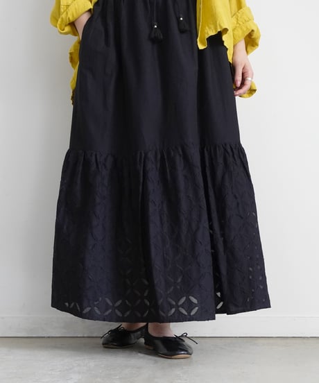 ichiAntiquités 1100939 INDIA Reverse Applique Cotton Skirt / 2 COLORS