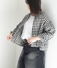 i c h i 250707 Cotton Linen Gingham Shirt / B: GINGHAM