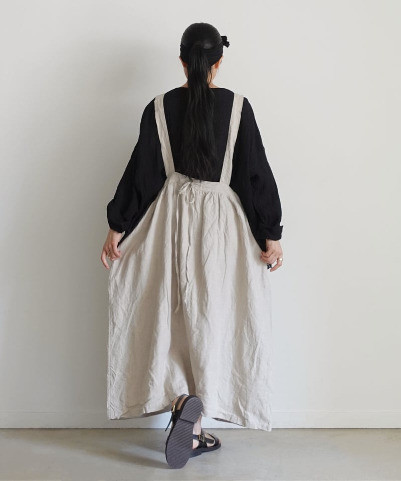 ICHI Antiquite's リネン エプロンワンピース