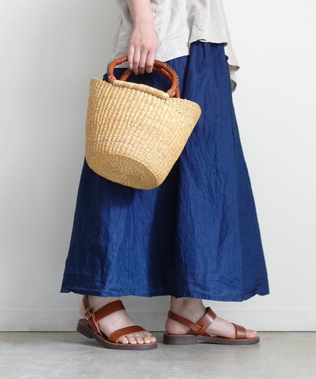ichiAntiquités 1100922 INDIGO Linen Skirt / 2 COLORS