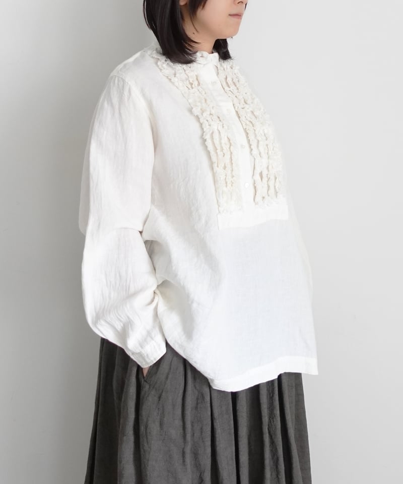 ichiAntiquités 1100929 Linen Frill Blouse / 3