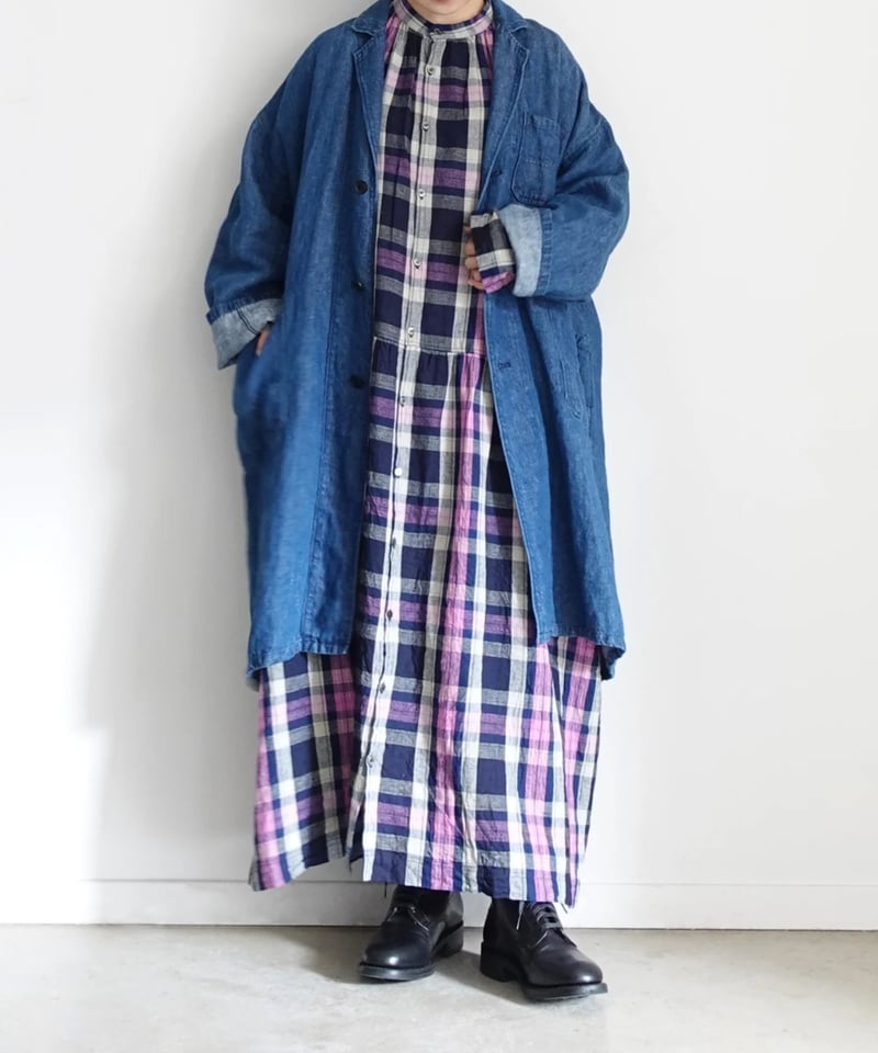 ichiAntiquités 1000916 Linen Cotton Check Shirt