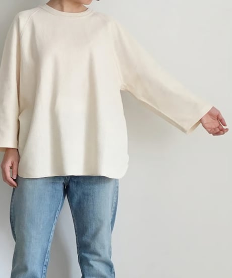 “UNDYED × Antiquités” 1000955 UNDYED Waffle Raglan Pullover / 3 COLORS