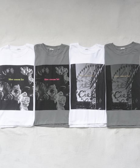 i c h i  250149  "Libre Comme l'Air" Ferris Wheel Pigment Over T Shirt / 2 COLORS