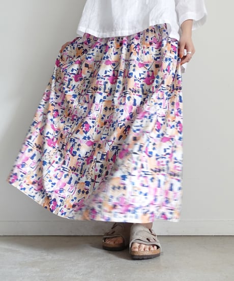 i c h i 251012 Painted Pattern Skirt / 2 COLORS
