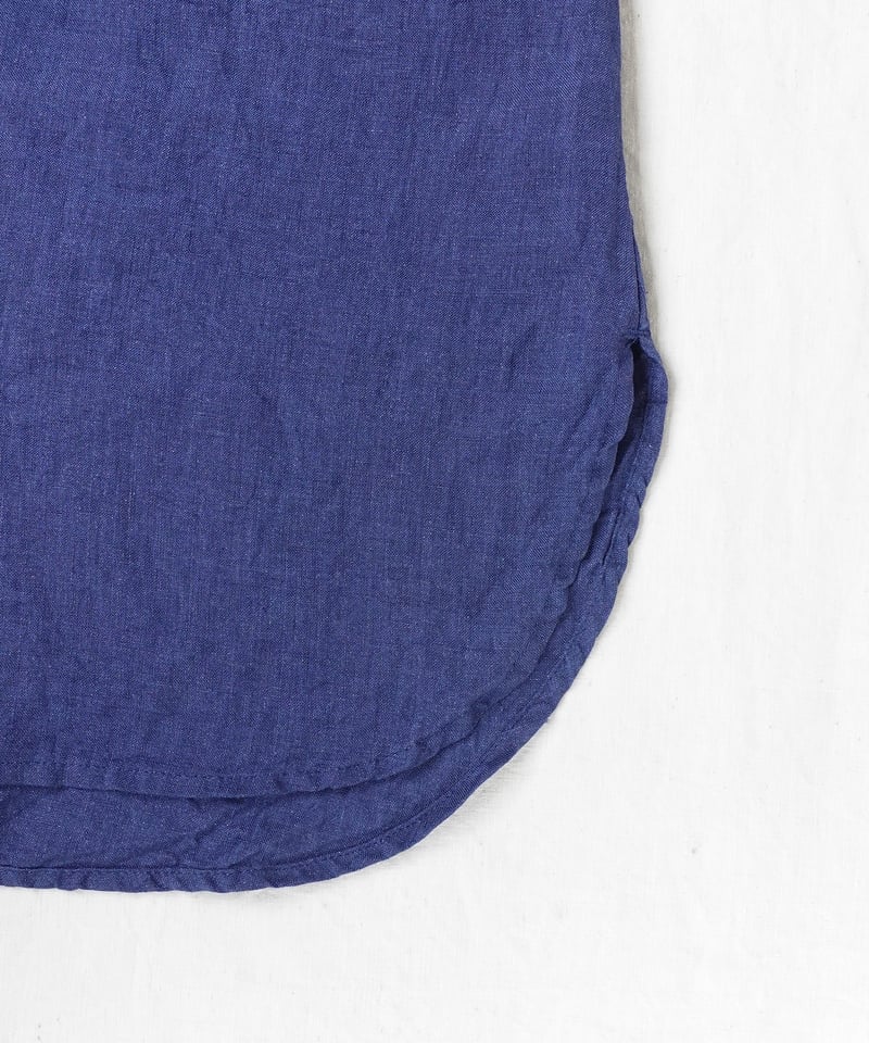 ichiAntiquités 1100314 INDIGO Linen Band Collar