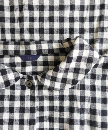 i c h i 250707 Cotton Linen Gingham Shirt / B: GINGHAM