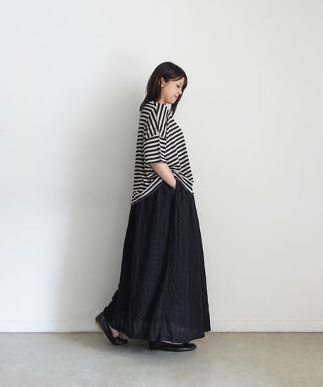 ichiAntiquités 1101110 Linen Cotton Gingham Check Skirt / 3 COLORS