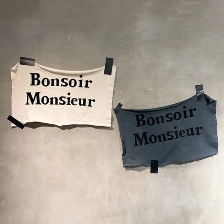 i c h i  220649  "Bonsoir Monsieur" Pigment Wash Raglan Sweatshirt / 2 COLORS
