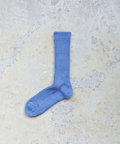 LOITER L019 Linen Color Rib Socks / 4 COLORS : GREEN・BLUE・GRAY・CHOCOLATE