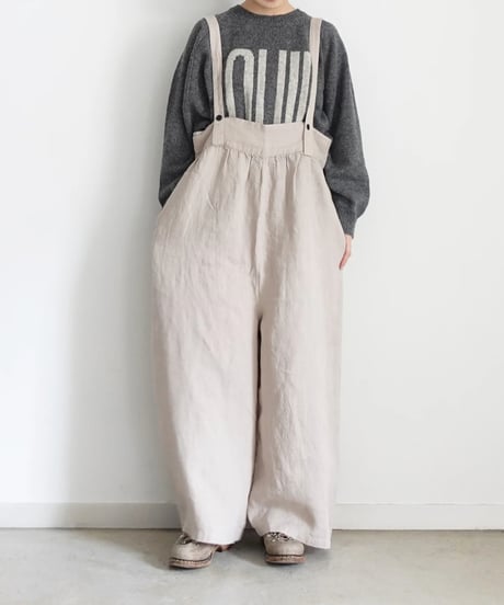 【 ONLINE LIMITED 】i c h i  250122  Linen Salopette / 2 COLORS