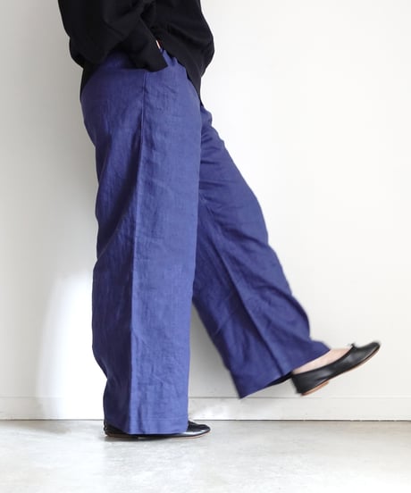 i c h i  251033  Linen Relax Pants / D : NAVY