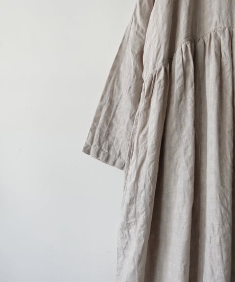 ichiAntiquités 1101109 Linen Cotton Gingham Check Dress / 2 COLORS