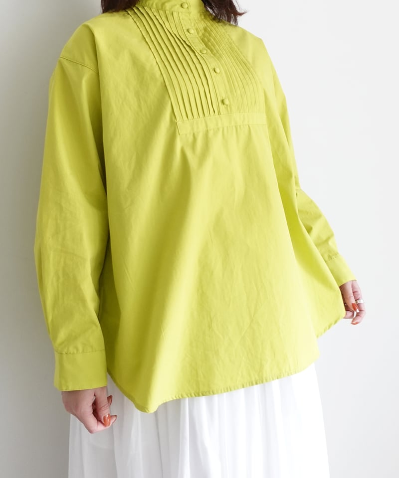 i c h i 250607 Pin Tuck Cotton Shirt / 3 COLORS