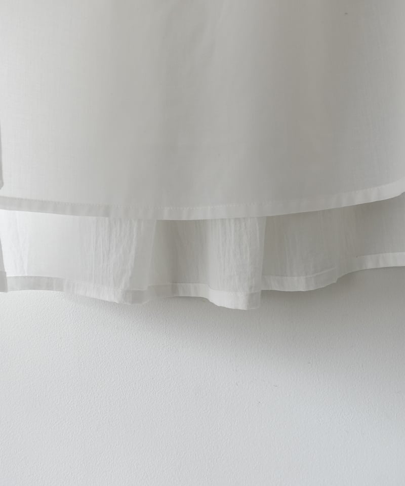 i c h i 251217 Cotton Gather Skirt / A : WHIT