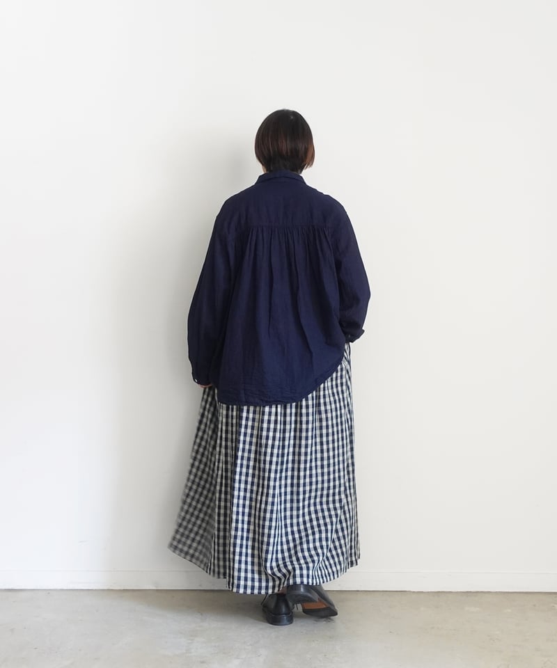 シャトルAntiquités noir Linen Gather Skir Antiquités noir Linen Gather Skirt Antiquités noir Linen