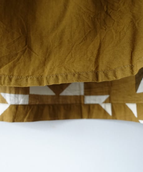 ichiAntiquités 1000943 INDIA Block Print Pin Tuck Skirt / A : KHAKI