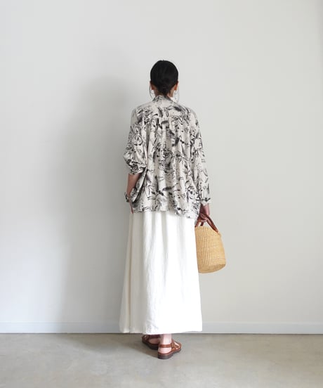 ichiAntiquités 1101123 Rayon Linen Botanical Print Shirt / 2 COLORS