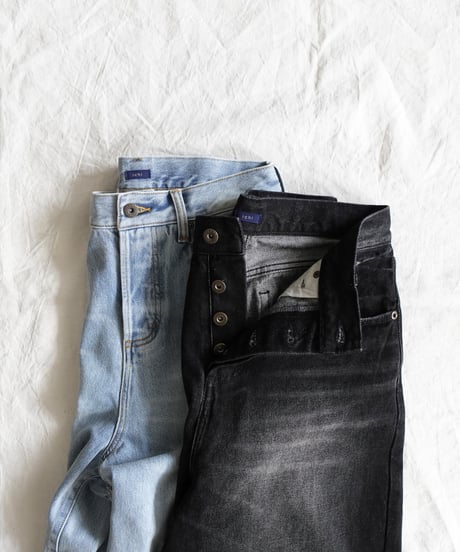 i c h i  230430  DENIM Wide Pants / D : BLACK・2 size
