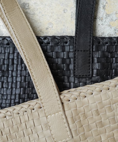 KYUCA KY0336 Soft Leather Mesh  Big Tote  / 2 COLORS