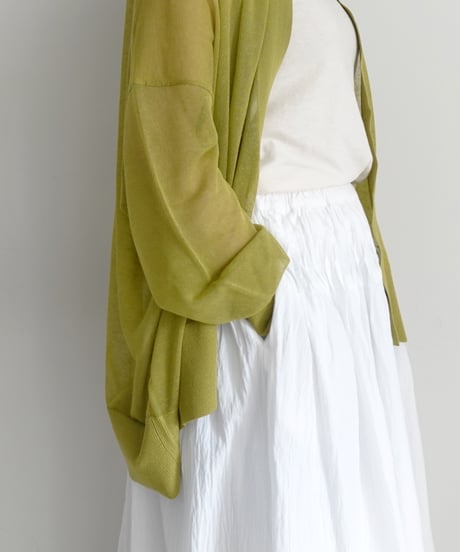 i c h i  251217  Cotton Gather Skirt / A : WHITE