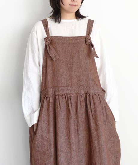 ichiAntiquités 1100934 Linen Cotton Denim Apron Dress / 2 COLORS