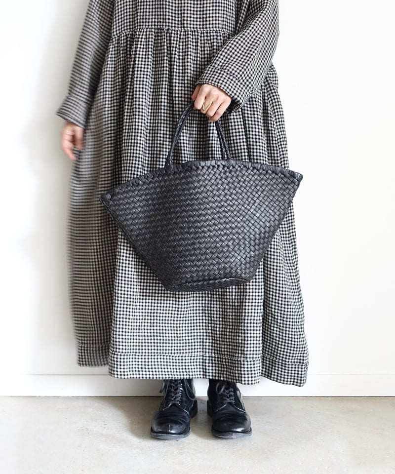 KYUCA KY0326 Soft Leather Mesh Marché Tote /