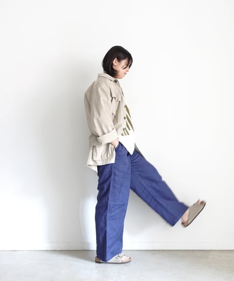 i c h i  251033  Linen Relax Pants / D : NAVY