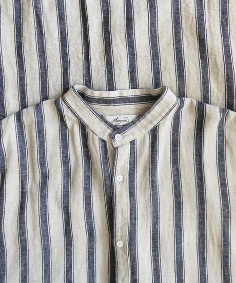 ichi Antiquités 1000913 Linen Cotton Stripe Long Shirt / 2 COLORS