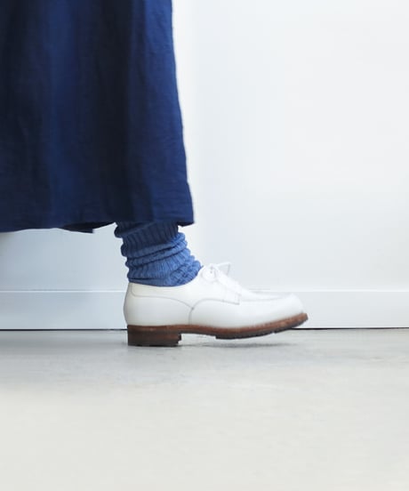 LOITER L019 Linen Color Rib Socks / 4 COLORS : GREEN・BLUE・GRAY・CHOCOLATE