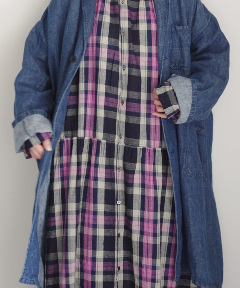 ichiAntiquités 1000916 Linen Cotton Check Shirt