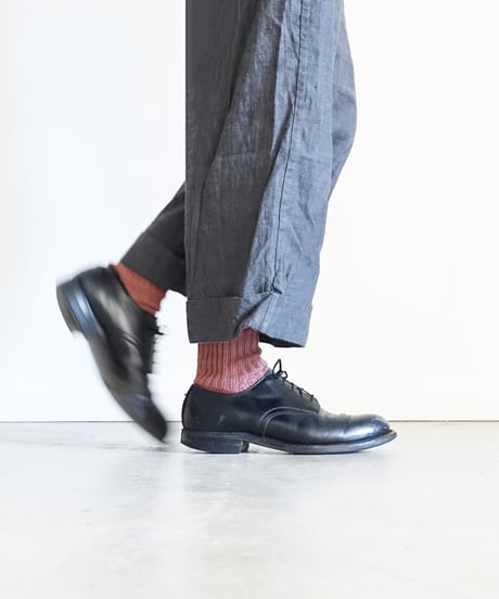 LOITER L019 Linen Color Rib Socks / 3 COLORS : SMOKE PINK・ORANGE・PURPLE