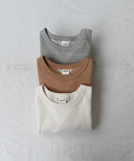 “UNDYED × Antiquités” 1000955 UNDYED Waffle Raglan Pullover / 3 COLORS